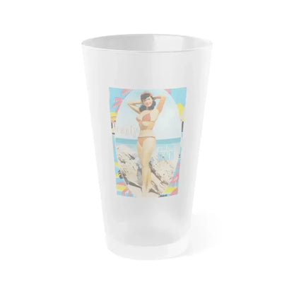 Bettie Page #477 (Vintage Female Icon) Frosted Pint Glass 16oz 16oz Frosted - Go Mug Yourself
