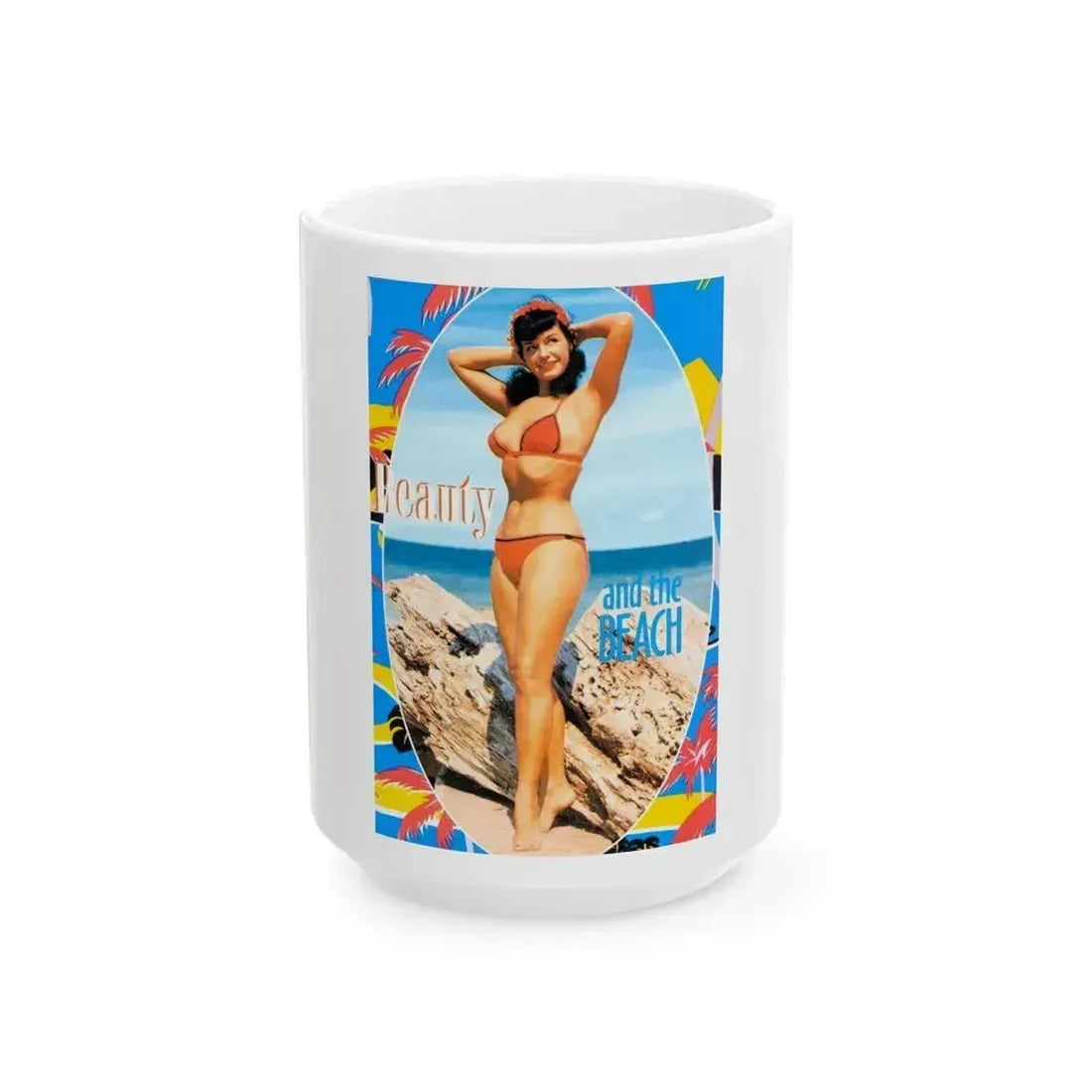 Bettie Page #477 (Vintage Female Icon) White Coffee Mug 15oz - Go Mug Yourself