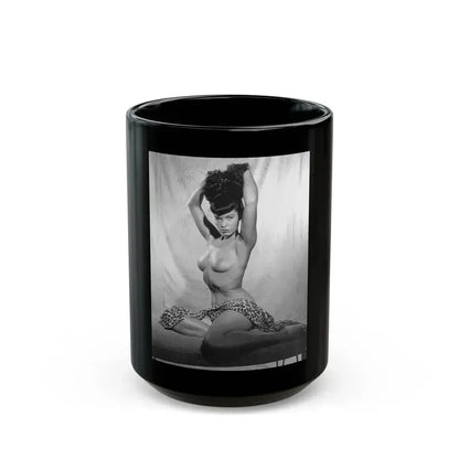Bettie Page #478 (Vintage Female Icon) Black Coffee Mug 15oz - Go Mug Yourself
