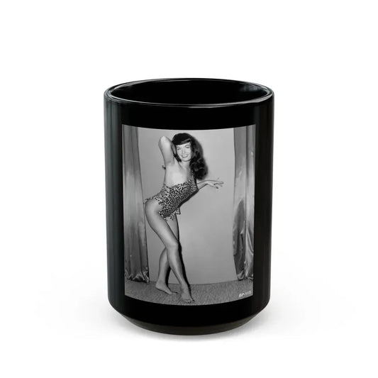 Bettie Page #49 (Vintage Female Icon) Black Coffee Mug 15oz - Go Mug Yourself