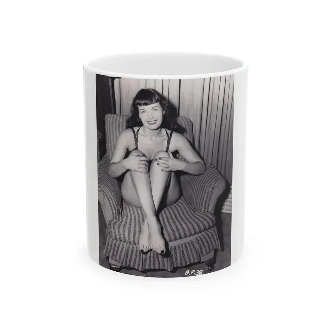 Bettie Page #498 (Vintage Female Icon) White Coffee Mug 11oz - Go Mug Yourself