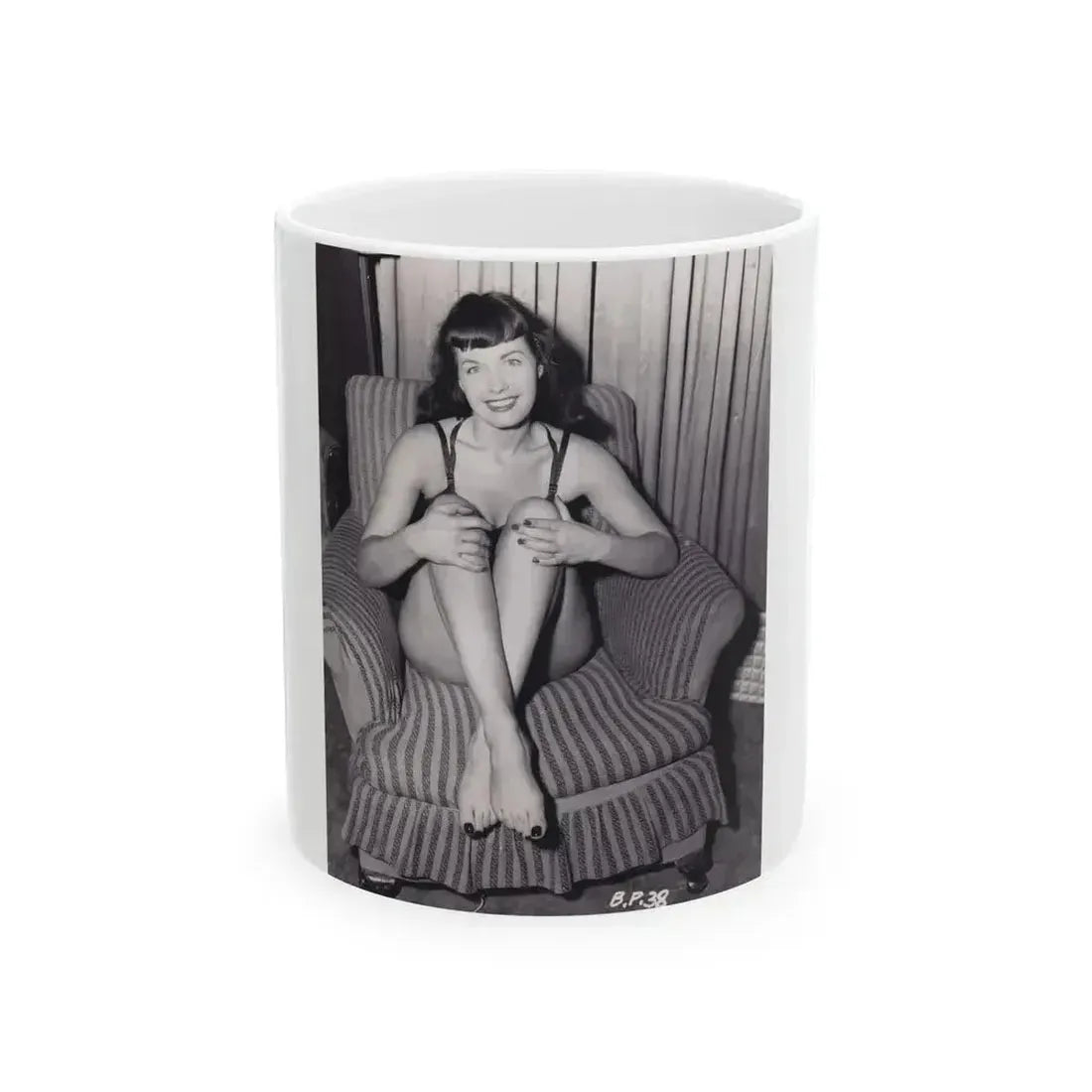 Bettie Page #498 (Vintage Female Icon) White Coffee Mug 11oz - Go Mug Yourself