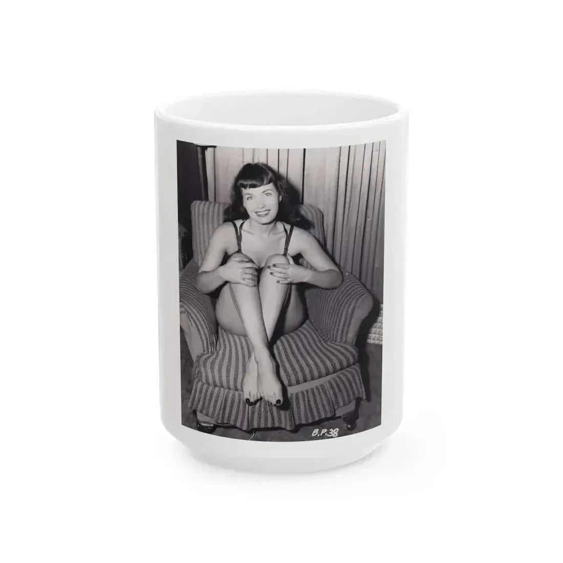 Bettie Page #498 (Vintage Female Icon) White Coffee Mug 15oz - Go Mug Yourself