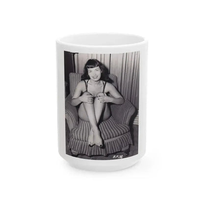 Bettie Page #498 (Vintage Female Icon) White Coffee Mug 15oz - Go Mug Yourself