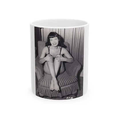 Bettie Page #498 (Vintage Female Icon) White Coffee Mug - Go Mug Yourself