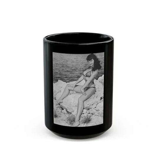 Bettie Page #499 (Vintage Female Icon) Black Coffee Mug 15oz - Go Mug Yourself