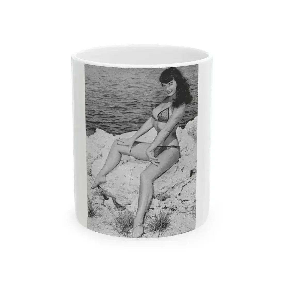Bettie Page #499 (Vintage Female Icon) White Coffee Mug 11oz - Go Mug Yourself