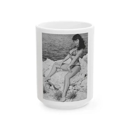 Bettie Page #499 (Vintage Female Icon) White Coffee Mug 15oz - Go Mug Yourself