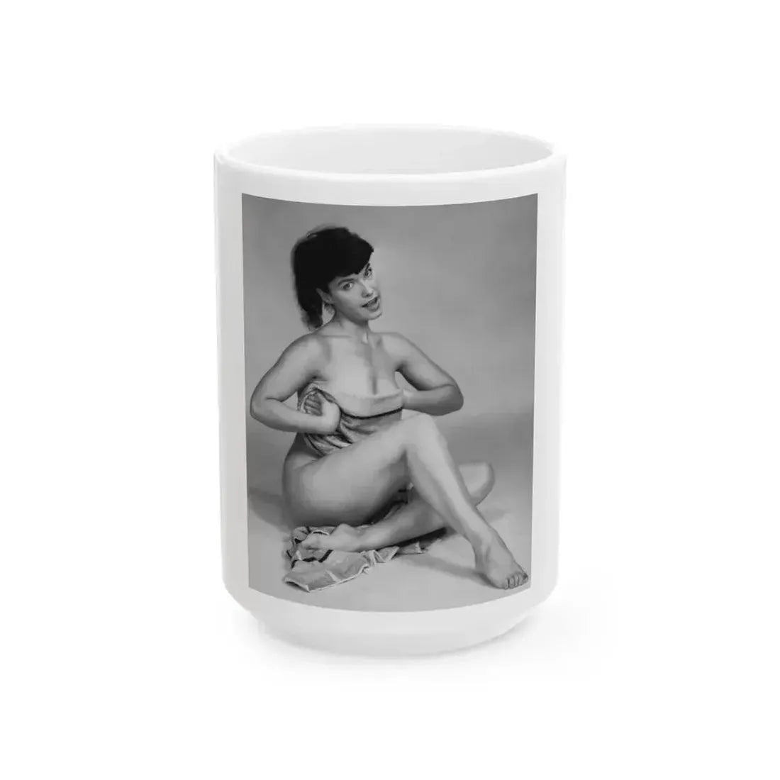 Bettie Page #500 (Vintage Female Icon) White Coffee Mug 15oz - Go Mug Yourself