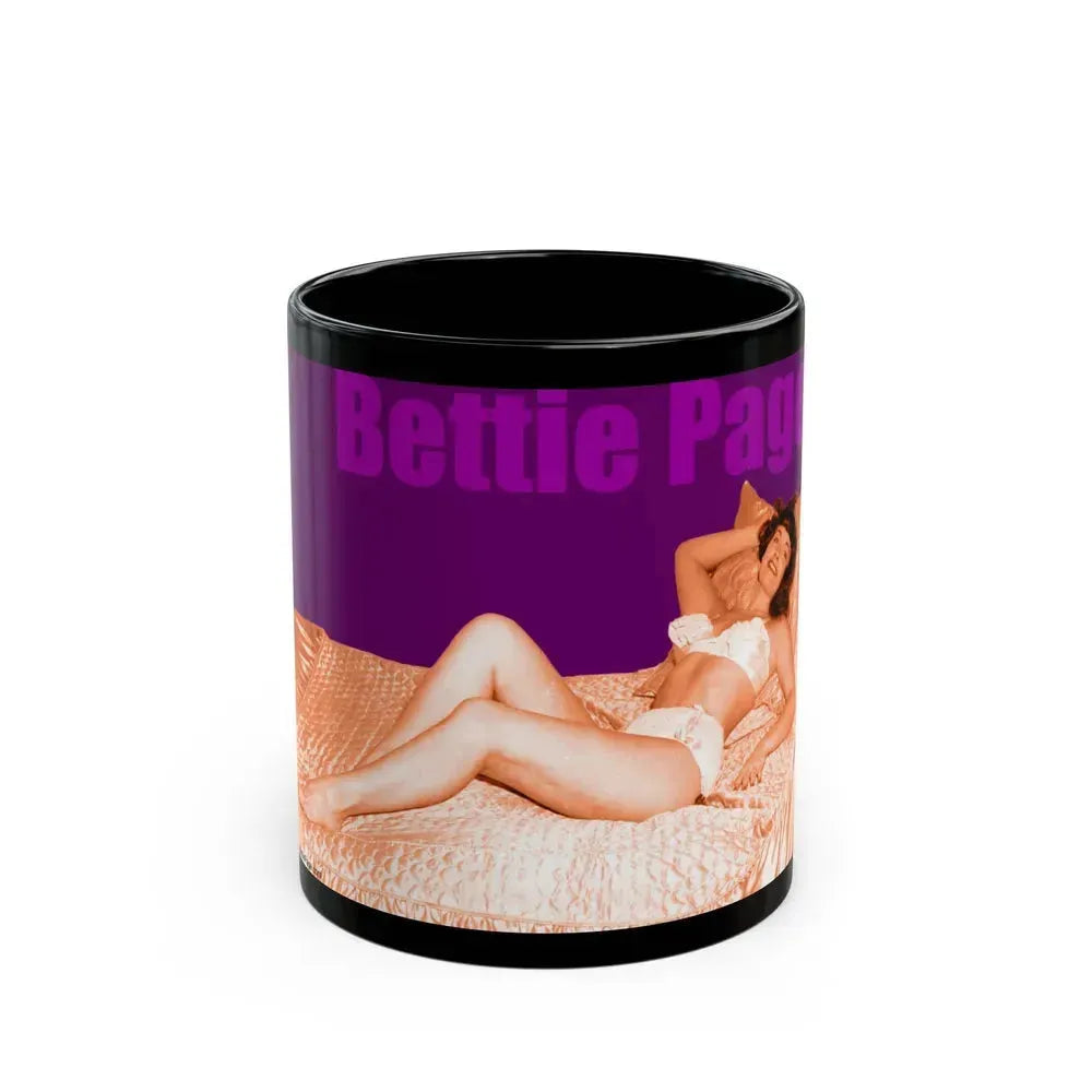 Bettie Page #503 (Vintage Female Icon) Black Coffee Mug 11oz - Go Mug Yourself