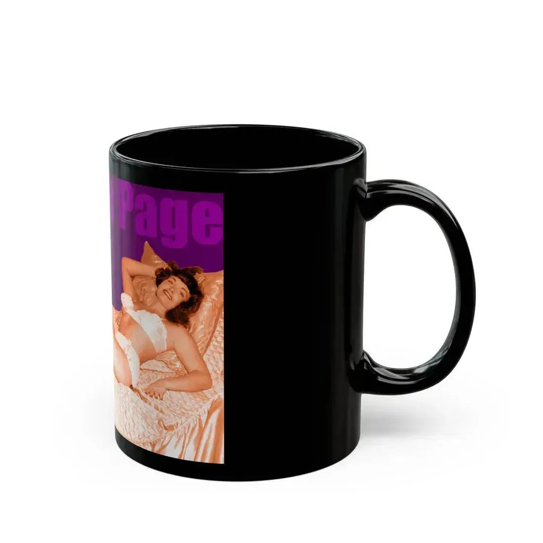 Bettie Page #503 (Vintage Female Icon) Black Coffee Mug - Go Mug Yourself