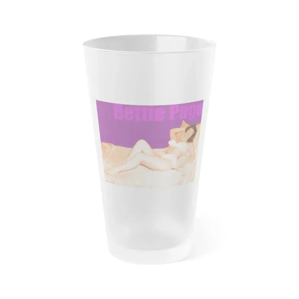 Bettie Page #503 (Vintage Female Icon) Frosted Pint Glass 16oz 16oz Frosted - Go Mug Yourself