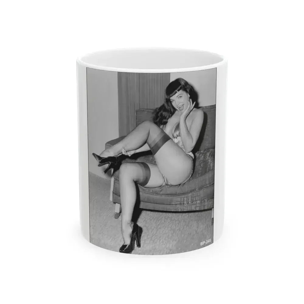 Bettie Page #506 (Vintage Female Icon) White Coffee Mug 11oz - Go Mug Yourself