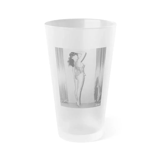 Bettie Page #507 (Vintage Female Icon) Frosted Pint Glass 16oz 16oz Frosted - Go Mug Yourself