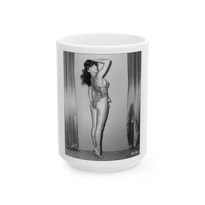 Bettie Page #507 (Vintage Female Icon) White Coffee Mug 15oz - Go Mug Yourself