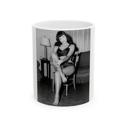 Bettie Page #508 (Vintage Female Icon) White Coffee Mug 11oz - Go Mug Yourself