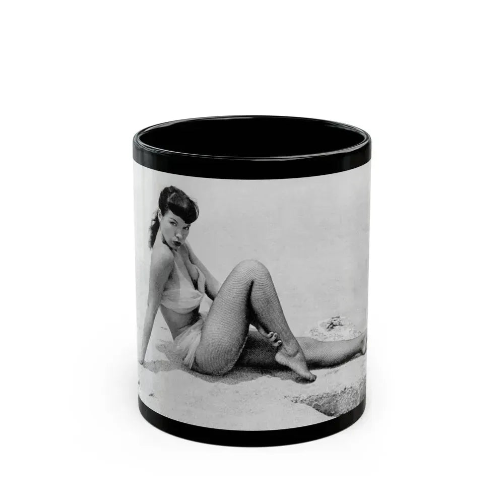 Bettie Page #512 (Vintage Female Icon) Black Coffee Mug 11oz - Go Mug Yourself