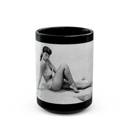 Bettie Page #512 (Vintage Female Icon) Black Coffee Mug 15oz - Go Mug Yourself