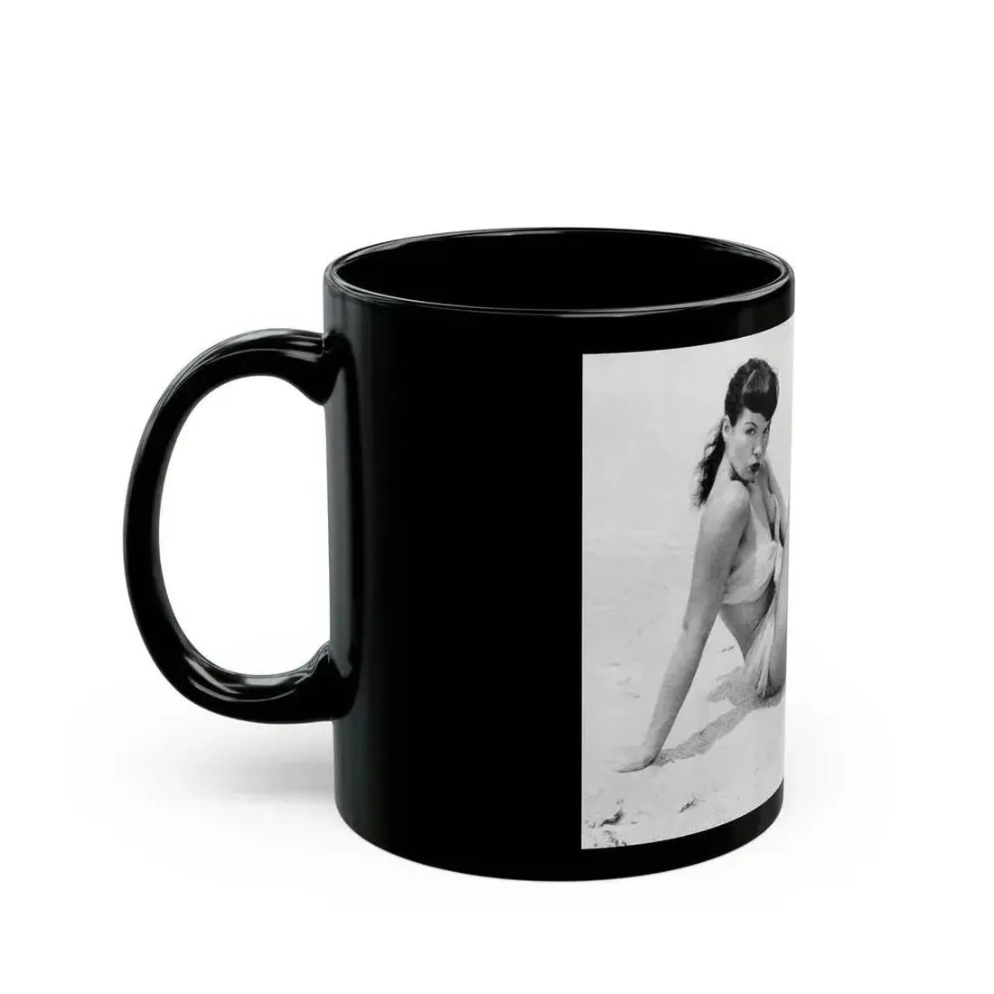 Bettie Page #512 (Vintage Female Icon) Black Coffee Mug - Go Mug Yourself