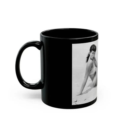 Bettie Page #512 (Vintage Female Icon) Black Coffee Mug - Go Mug Yourself