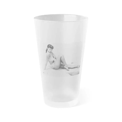 Bettie Page #512 (Vintage Female Icon) Frosted Pint Glass 16oz 16oz Frosted - Go Mug Yourself