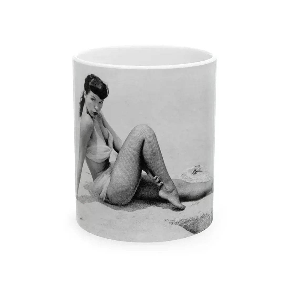 Bettie Page #512 (Vintage Female Icon) White Coffee Mug 11oz - Go Mug Yourself