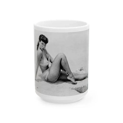 Bettie Page #512 (Vintage Female Icon) White Coffee Mug 15oz - Go Mug Yourself