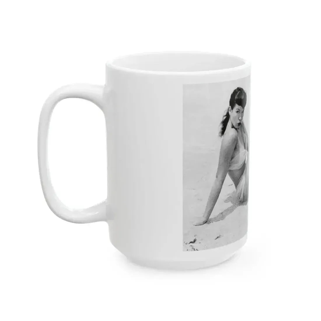 Bettie Page #512 (Vintage Female Icon) White Coffee Mug - Go Mug Yourself