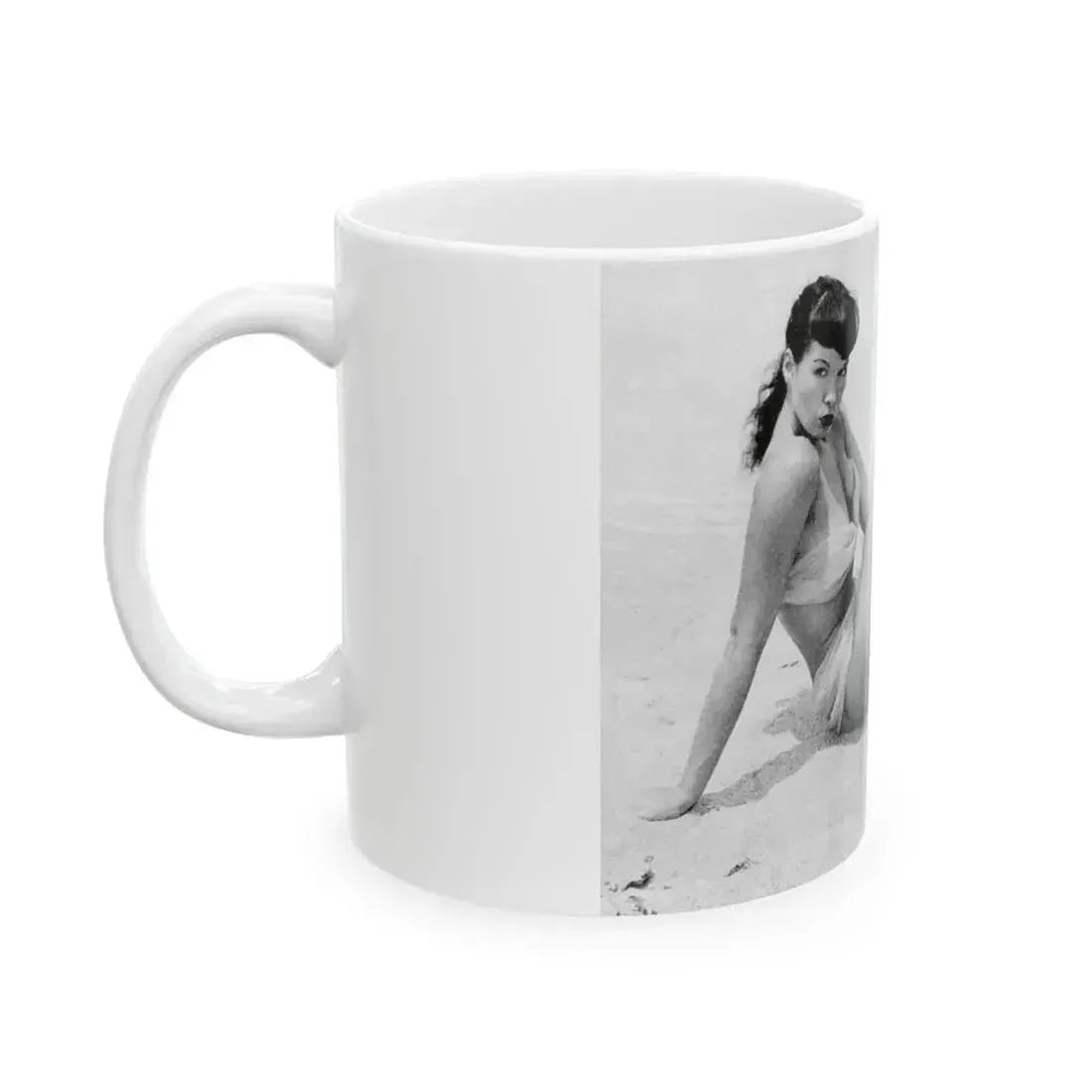 Bettie Page #512 (Vintage Female Icon) White Coffee Mug - Go Mug Yourself
