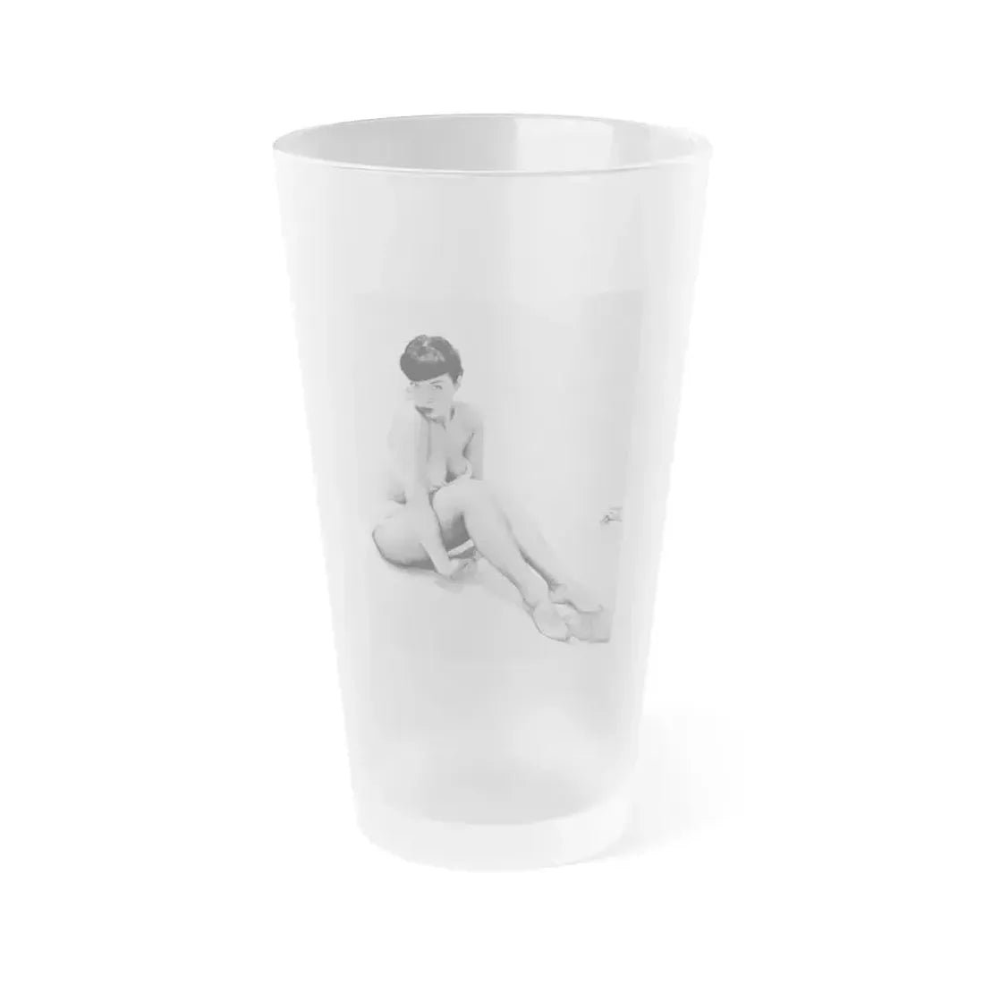 Bettie Page #513 (Vintage Female Icon) Frosted Pint Glass 16oz 16oz Frosted - Go Mug Yourself