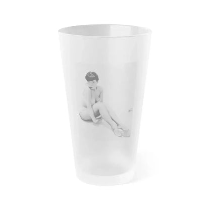 Bettie Page #513 (Vintage Female Icon) Frosted Pint Glass 16oz 16oz Frosted - Go Mug Yourself