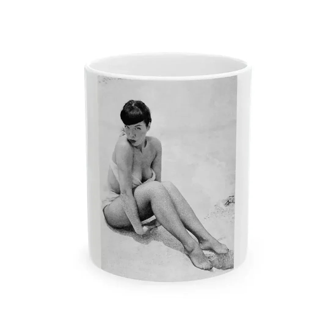 Bettie Page #513 (Vintage Female Icon) White Coffee Mug 11oz - Go Mug Yourself