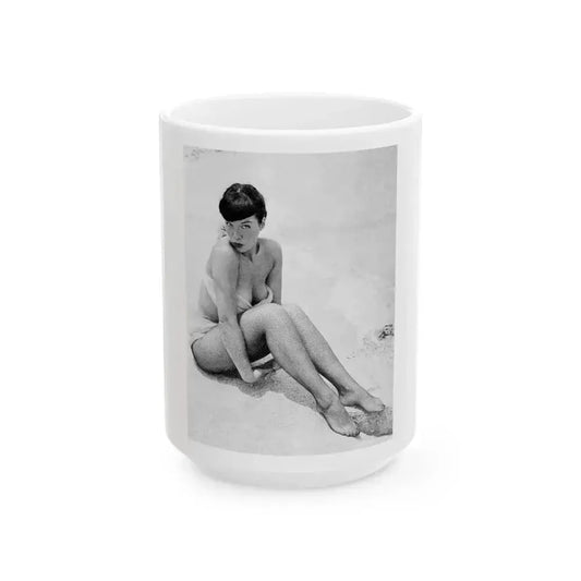 Bettie Page #513 (Vintage Female Icon) White Coffee Mug 15oz - Go Mug Yourself