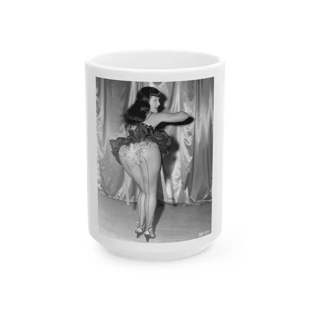 Bettie Page #52 (Vintage Female Icon) White Coffee Mug 15oz - Go Mug Yourself