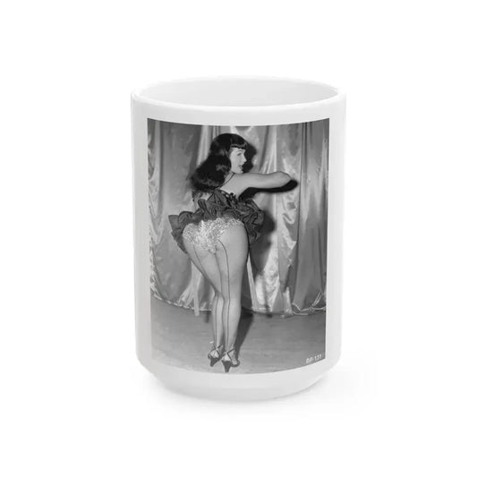 Bettie Page #52 (Vintage Female Icon) White Coffee Mug 15oz - Go Mug Yourself