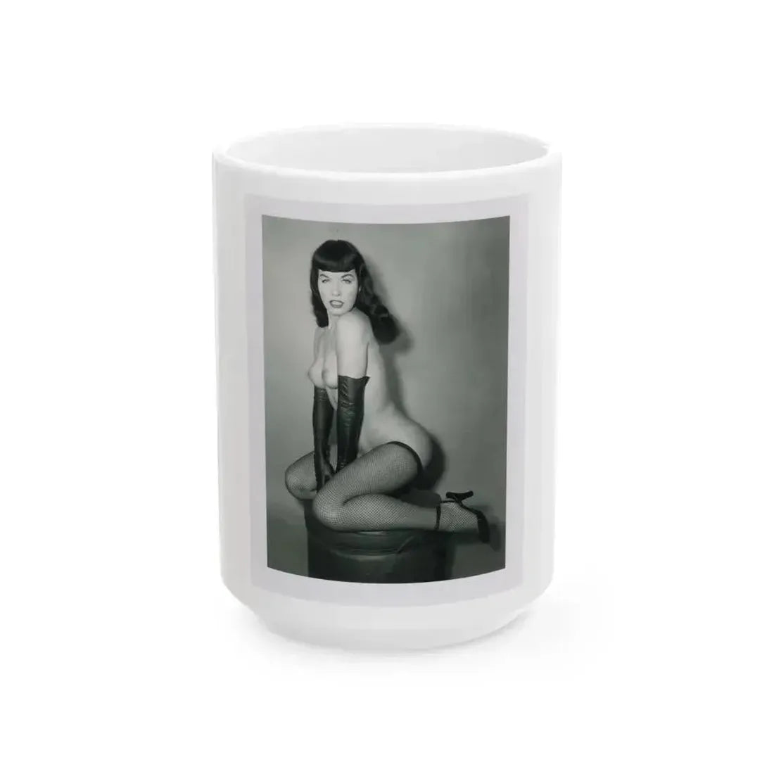Bettie Page #524 (Vintage Female Icon) White Coffee Mug 15oz - Go Mug Yourself