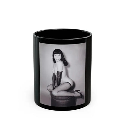 Bettie Page #524_1 (Vintage Female Icon) Black Coffee Mug 11oz - Go Mug Yourself