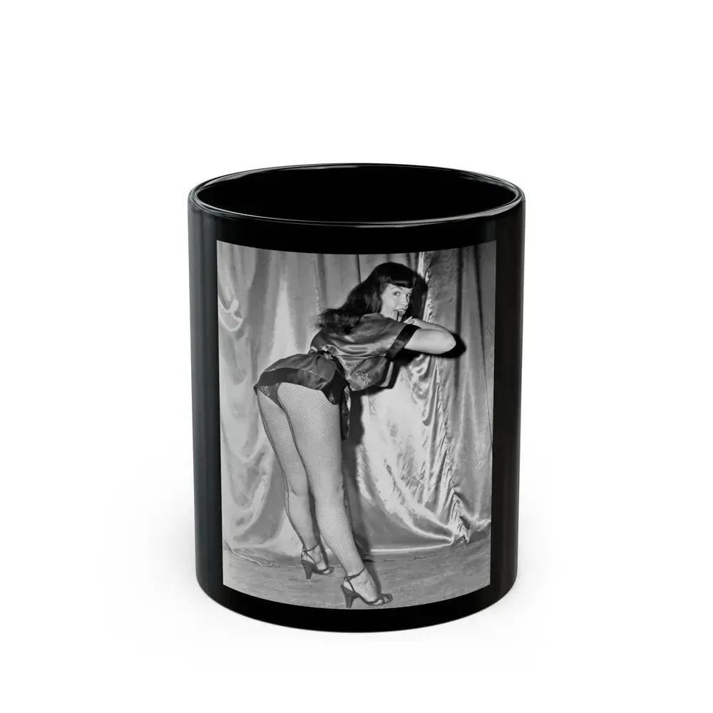 Bettie Page #53 (Vintage Female Icon) Black Coffee Mug 11oz - Go Mug Yourself