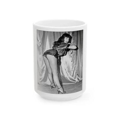 Bettie Page #53 (Vintage Female Icon) White Coffee Mug 15oz - Go Mug Yourself