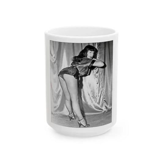 Bettie Page #53 (Vintage Female Icon) White Coffee Mug 15oz - Go Mug Yourself