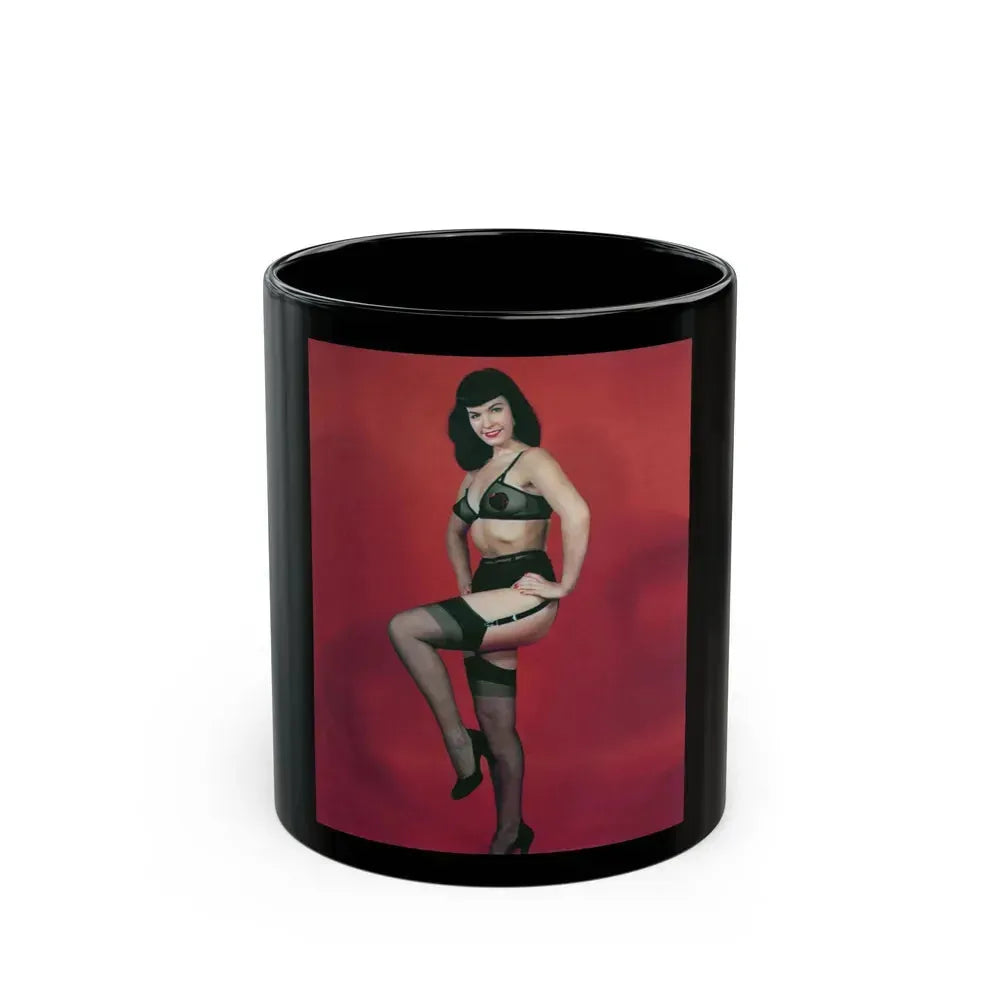 Bettie Page #54 (Vintage Female Icon) Black Coffee Mug 11oz - Go Mug Yourself