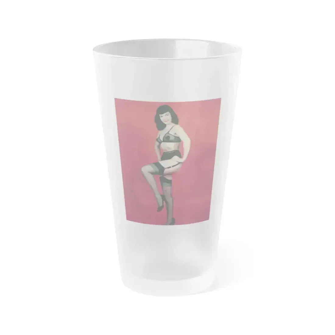 Bettie Page #54 (Vintage Female Icon) Frosted Pint Glass 16oz 16oz Frosted - Go Mug Yourself