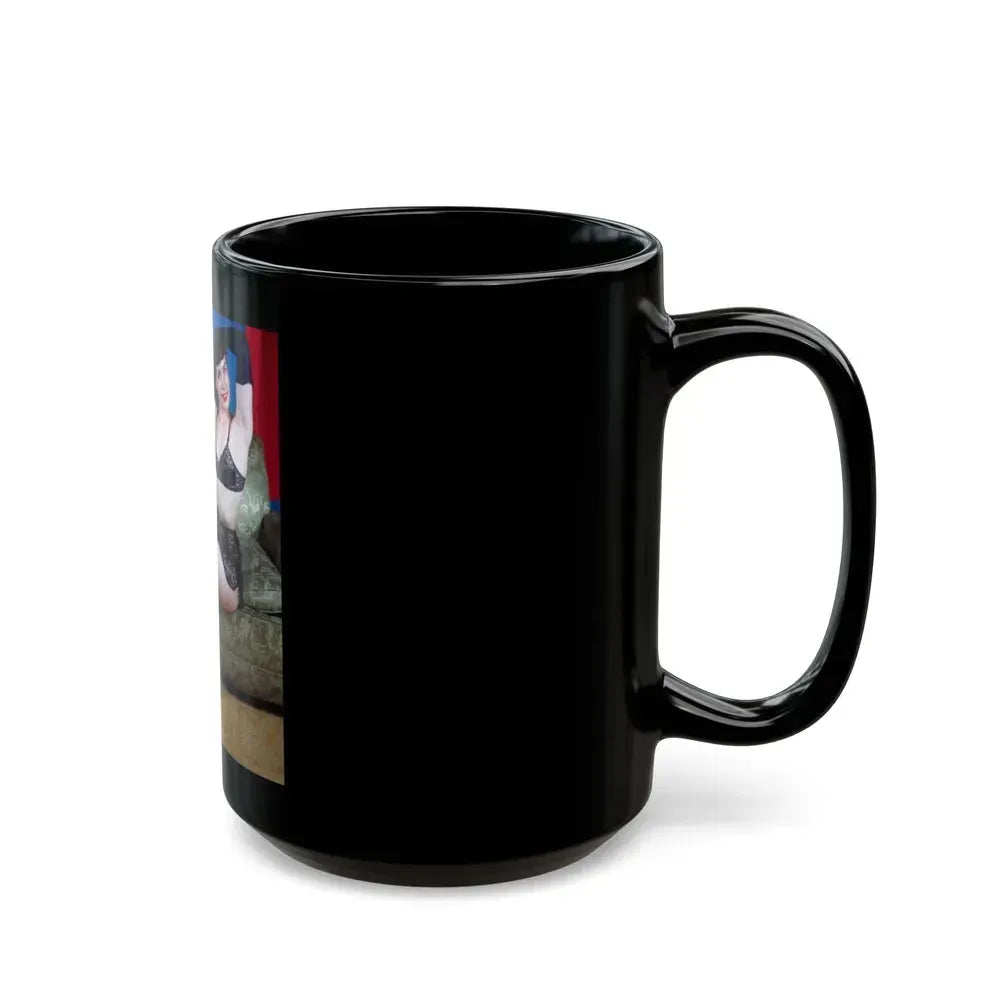 Bettie Page #56 (Vintage Female Icon) Black Coffee Mug - Go Mug Yourself