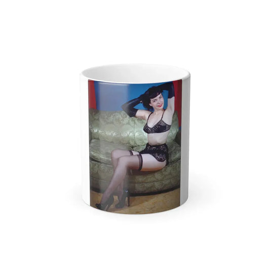 Bettie Page #56 (Vintage Female Icon) Color Changing Coffee Mug 11oz - Go Mug Yourself