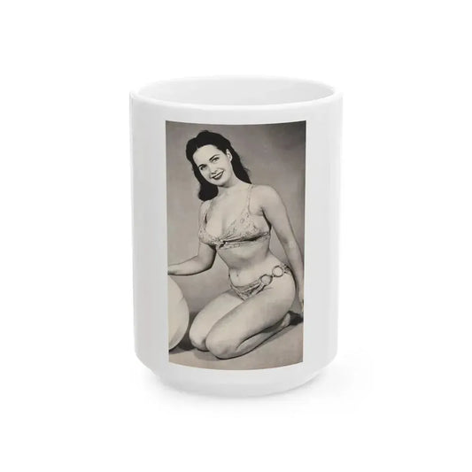 Bettie Page #564 (Vintage Female Icon) White Coffee Mug 15oz - Go Mug Yourself