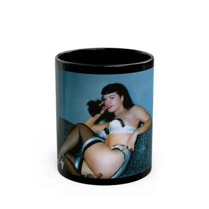 Bettie Page #566 (Vintage Female Icon) Black Coffee Mug 11oz - Go Mug Yourself