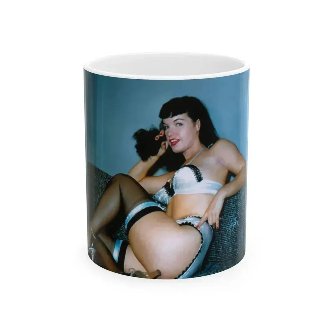 Bettie Page #566 (Vintage Female Icon) White Coffee Mug 11oz - Go Mug Yourself