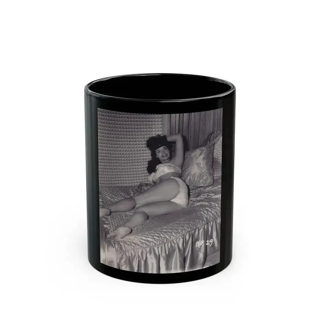 Bettie Page #567 (Vintage Female Icon) Black Coffee Mug 11oz - Go Mug Yourself