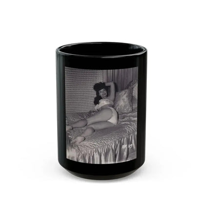 Bettie Page #567 (Vintage Female Icon) Black Coffee Mug 15oz - Go Mug Yourself