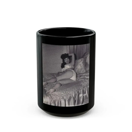 Bettie Page #567 (Vintage Female Icon) Black Coffee Mug 15oz - Go Mug Yourself